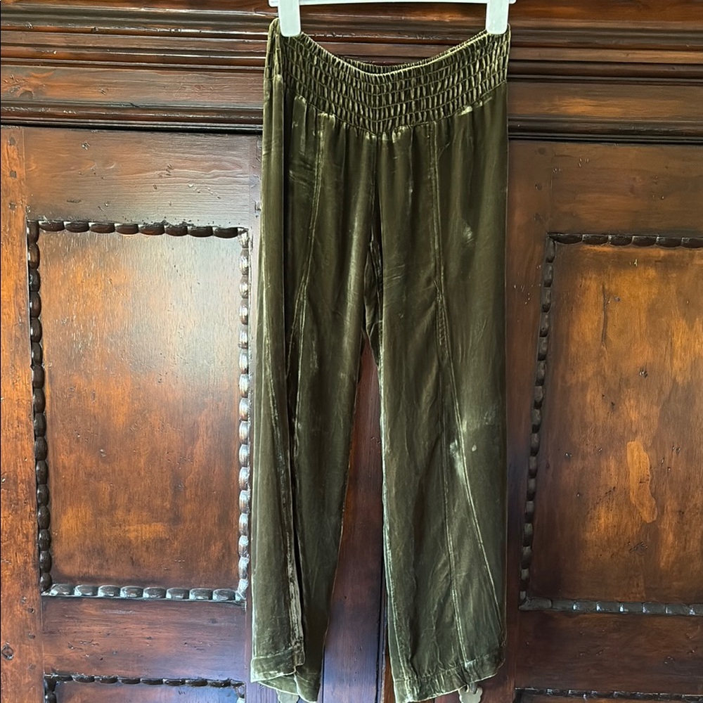 Olive Green Velvet Pants